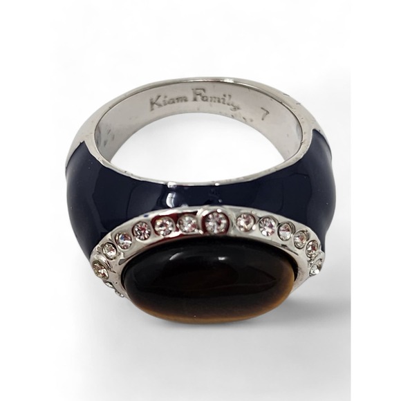 Lia Sophia Kiam Collection Bold Statement Ring Keynote - Tiger's Eye, Crystals - Picture 2 of 10